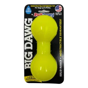 Big Dawg Indestructible Barbell Toy  Yellow